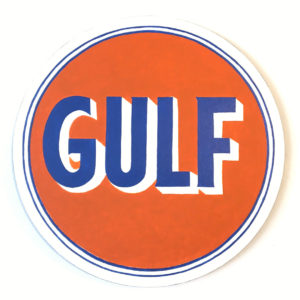 Vintage Inspired Gulf Logo | 20″ Round Painting