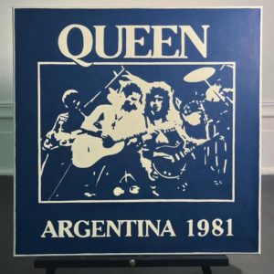 Queen: Argentina 1981 | Large 20″ Painting | Navy Blue, Editioned