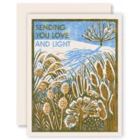 Love & Light Greeting Card | Hand-carved Woodblock Print