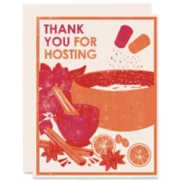 Thanks for Hosting Greeting Card | Hand-carved Woodblock Print
